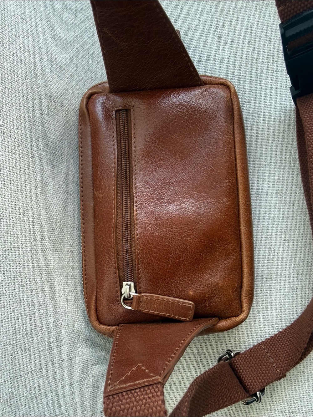 Auliv Brown Genuine Leather Fanny Pack, Hip Pack - Picture 11 of 16